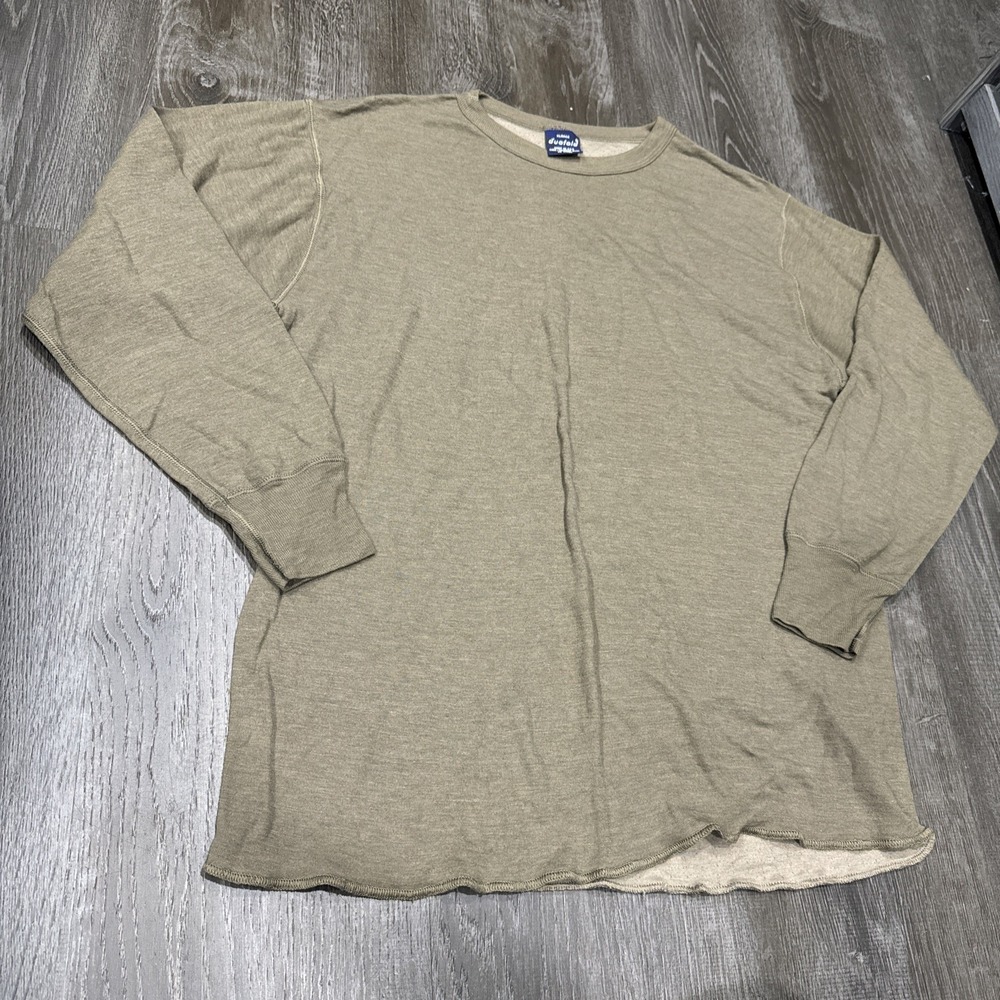 VTG Duofold Base Layer Thermal Shirt Adult XL Green Crew Two Layer USA Pullover